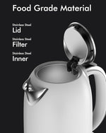 Load image into Gallery viewer, Electric Tea Kettle for Boiling Water, Wide Open Lid Stainless Steel Water Boiler, 1500W/1.7L for Coffee/Tea Brewing, Auto Shut Off &amp; Boil Dry Protection