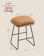 Load image into Gallery viewer, VASAGLE Bar Stools Set of 2, Counter Height Bar Stools, Leather Counter Stools Barstools with Soft Cushion and Metal Sled Legs, 25.6 Inches Bar Height Bar Chairs for Kitchen Island, Caramel Brown