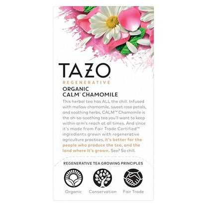 TAZO Calm Chamomile Herbal Tea Bags, Caffeine Free, 96 Total Tea Bags (16ct - Pack of 6)