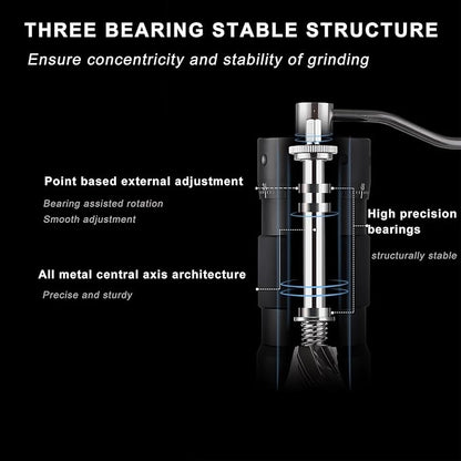 Manual Coffee Grinder Seven Star Mill Stainless Steel Mill, transparent lid Coffee Grinder with Outside Adjustable Grind Settings Portable with Magnetic Bean Compartment(Gray)