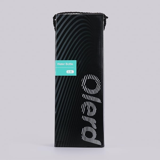 Large Thermosflask- 64oz Stainless Steel Insulated Bottle for Travel with BPA Free Cup - 2.0L Oversized Vacuum Insulated Thermoses with Handle and Strap for Hot & Cold Drinks(Black)