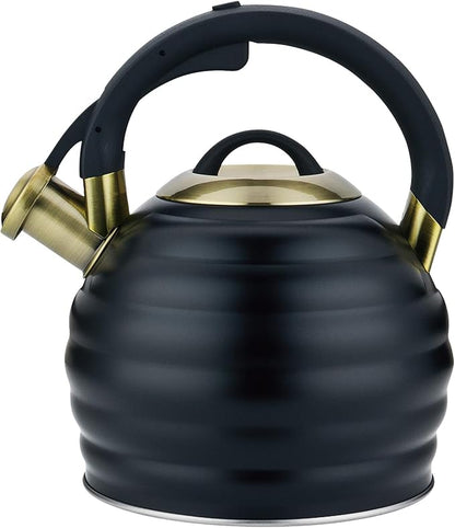 Tea Kettle for Stove Top Whistling Teapot, 3.2Q Tea Pot Stainless Steel Teakettle with Heat Proof Ergonomic Handle