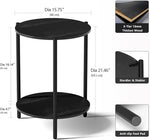 Load image into Gallery viewer, Round Side Table, 2-Tier Circle End Tables with Storage Wood Rustic Small End Tables Farmhouse Side Table for Living Room Bedroom Balcony Small Spaces