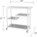 Load image into Gallery viewer, Holly &amp; Martin Zephs Bar Cart White - Stylish Bar Cart for Home - Utility Carts with Wheels
