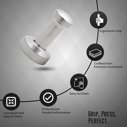 Rattleware Premium Aluminum Espresso Tamper (58 mm) - Ideal for Baristas & Coffee Lovers - Sleek Material & Design - Ultimate Tamping Precision & Consistency