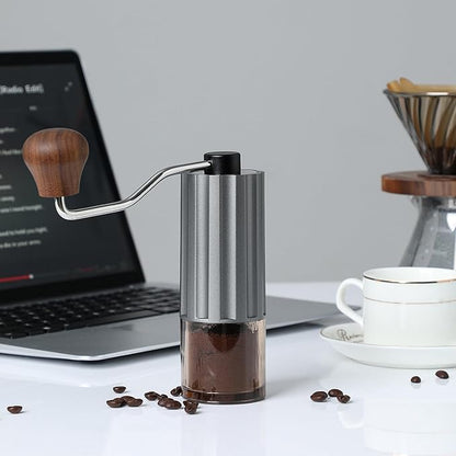 Portable Manual Coffee Grinder, Mini Coffee Grinder Capacity 25g with CNC Stainless Steel Burr, Internal Adjustable Setting, Fit for Espresso, Pour Over, Travel, Camping and Home