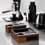 Load image into Gallery viewer, MHW-3BOMBER Espresso Tamping Station, 4 in 1 Walnut Espresso Organizer Box with Magnetic Drawer for Storage 51-58mm Espresso Tamper,Distributor,Portafilter and Espresso Accessories,CH6718