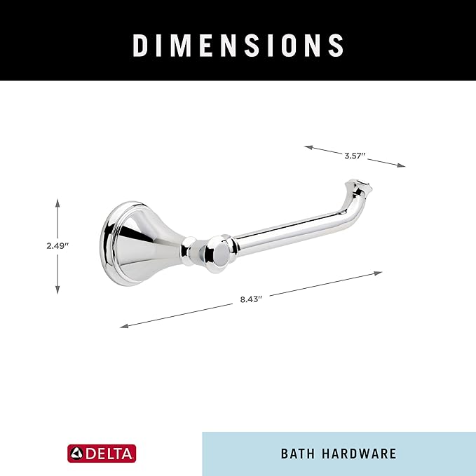 DELTA FAUCET Rubber Limited 79750 Cassidy Wall Mount Single Post Toilet Paper Holder Bath Hardware Accessory in Polished Chrome