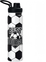 Load image into Gallery viewer, Soccer Water Bottle, 24 oz Insulated Stainless Steel Sports Bottle with Straw, Soccer Stuff Gifts for Boys