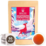 Load image into Gallery viewer, WT WEETEE Decaf Black Tea with Vanilla Flavor, 50 Count Decaffeinated Vanilla Black Teabags, CO2-Decaffeinated Black Tea | Drink All Day | Resealable Kraft Bag