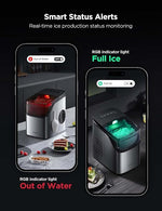 Load image into Gallery viewer, GoveeLife Smart Ice Maker Countertop, Portable Ice Machine with Voice Control, 9 Ice Cubes in 6 Minutes 3 Sizes, 26lbs/24Hrs, Self Cleaning RGB Lights, Quiet Ice Maker with Scoop for Kitchen Silver