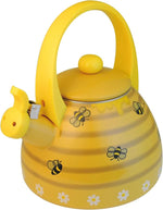 Load image into Gallery viewer, UPware Enamel on Steel Whistling Tea Kettle, Stovetop Teakettle (2.4 Quart, Bee Hive)