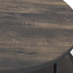 Load image into Gallery viewer, NSdirect 36 inches Round Coffee Table, Rustic Wooden Surface Top &amp; Sturdy Metal Legs Industrial Sofa Table for Living Room Modern Design Home Furniture with Storage Open Shelf(Rustic Brown)