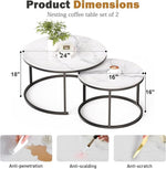 Load image into Gallery viewer, Round Nesting Coffee Table, White Modern Decorative Coffee Center Table Set of 2,Round Sintered Stone 24'' Coffee Table for Living Room with Sturdy Metal Frame.