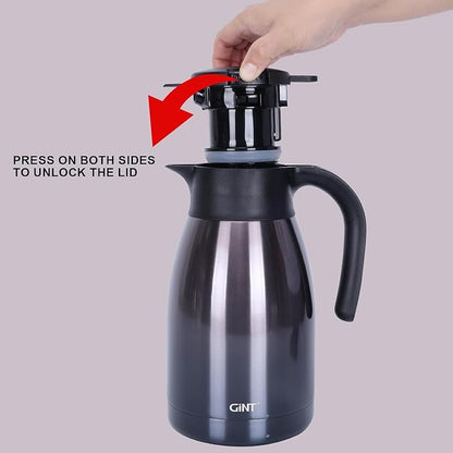 GiNT 51Oz Stainless Steel Thermal Coffee Carafe with Lid/Double Walled Vacuum Thermal Carafe / 12 Hour Heat Retention (Purple, 1.5L)