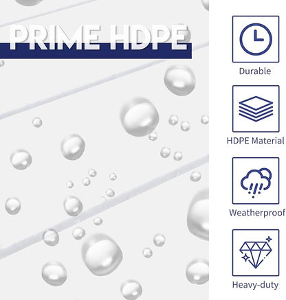 LZRS Outdoor Side Table - 2-Tier Adirondack HDPE Patio End Table for Pool, Porch,Balcony & Backyard,Weather Resistance for Indoor and Outdoor use(White)