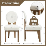 Load image into Gallery viewer, Mid-Century Modern Walnut Dining Chairs Set of 6, Vintage White Wooden Kitchen Chairs, Retro Upholstered Linen Cushioned Seat with Curved Backrest, Armless Accent Side Chair for Bedroom