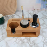 Load image into Gallery viewer, Espresso Tamping Station - Wooden Coffee Tamper Station For Storage 58 mm Portafilter Tamper Distributor - Espresso Organizer - Knock Box Accessories
