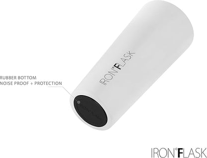 IRON °FLASK Classic Tumbler - Vacuum Insulated Stainless Steel Water Bottle, Double Walled, Drinking Cup, Insulated Travel Mug (Midnight Black, 24 oz Solid Lid)