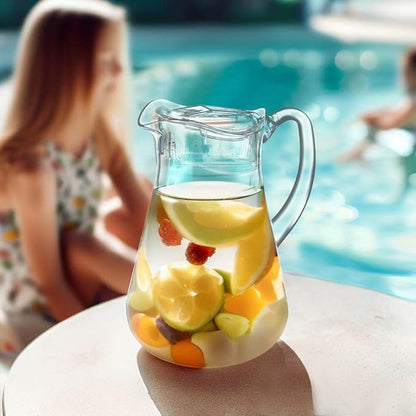 Amazing Abby - Droply - Plastic Pitcher (64 oz, 2 Quart), Clear Water Pitcher with Lid, Fridge Jug, BPA-Free, Shatter-Proof, Great for Iced Tea, Sangria, Lemonade, Juice, Milk, and More