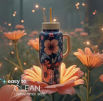 Load image into Gallery viewer, Coldest Tumbler with Handle and Straw - 100% Spill Proof Tumbler with Straw (3 Lids) - Stainless Steel Insulated Leakproof Tumblers for Women &amp; Men - 36 oz (Pink Reflections)