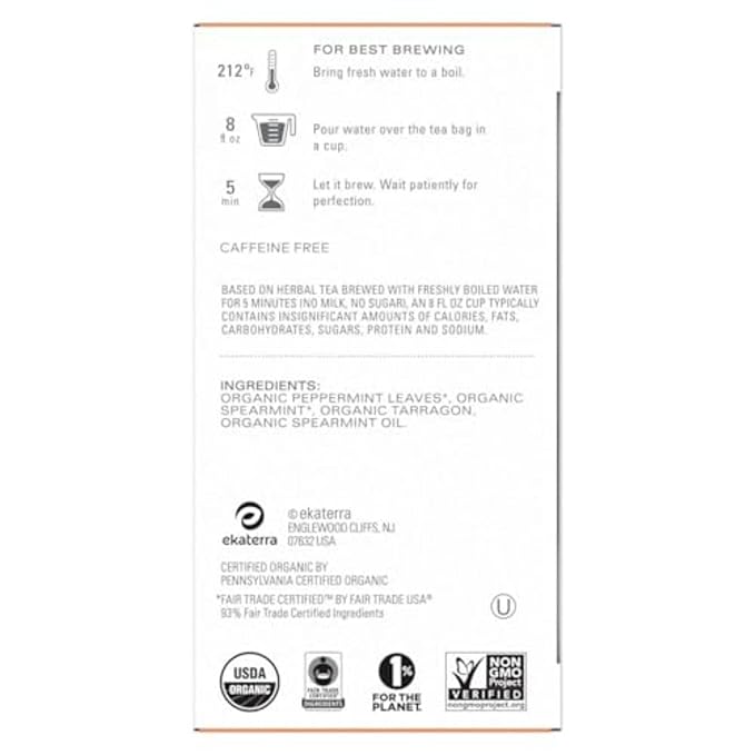 TAZO Refresh Mint Herbal Tea Bags, Caffeine Free, 96 Total Tea Bags (16ct - Pack of 6)