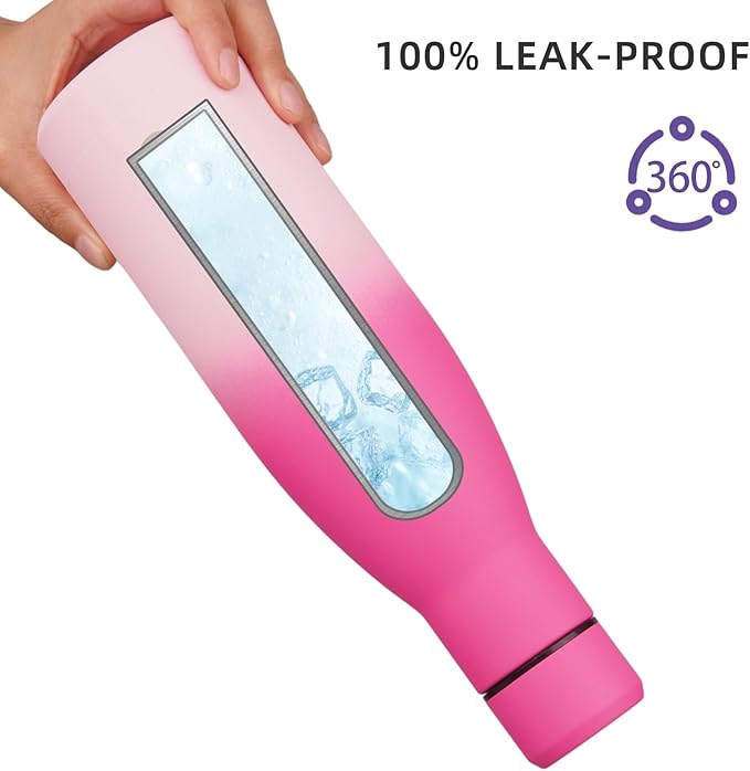 BJPKPK Insulated Water Bottle 12oz Small Stainless Steel Water Bottles Reusable Metal Thermal Keep Cold and Hot,Cherry