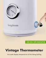 Load image into Gallery viewer, 1L Small Electric Kettles Stainless Steel, Portable Travel Mini Hot Water Boiler Heater, Cool Touch Teapot, Auto Shut-Off &amp; Boil-Dry Protection for Cooking, Business Trip and More, White