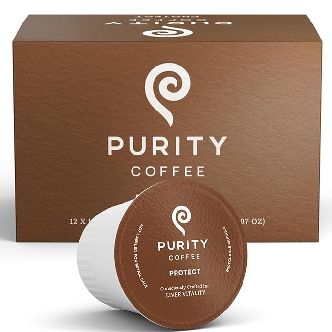 Purity Coffee PROTECT Highest Antioxidant Light-Medium Roast - USDA Certified Organic Specialty Grade Arabica Single-Serve Coffee Pods - Third Party Tested for Mold, Mycotoxins, Pesticides - 12 ct Box