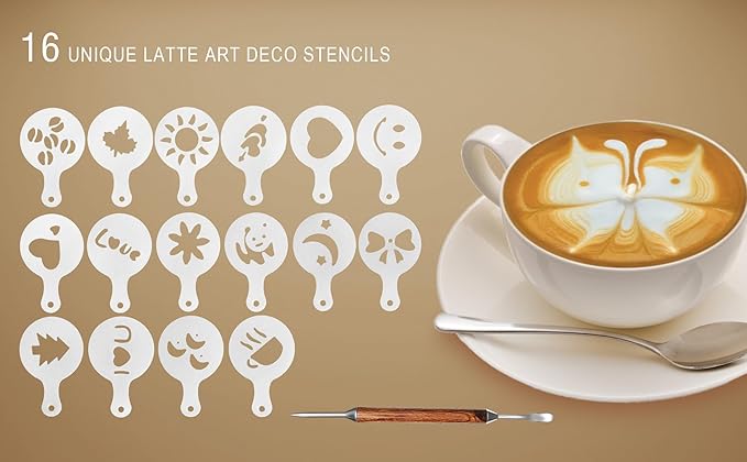 22 PCS Espresso Accessories Kit, 58mm Spring Loaded Calibrated Espresso Coffee Tamper Set with Tamper Mat, WDT Tool, Latte Art Kit, Frothing Pitcher and Towel for Coffee Making (58mm)