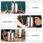 Load image into Gallery viewer, Toyvian Gooseneck Kettle 600ML Metal Coffee Kettle, Coffee Thin Spout, Gooseneck Pitcher, Narrow Spout Pot, Dripper Stainless Steel Water Bottle