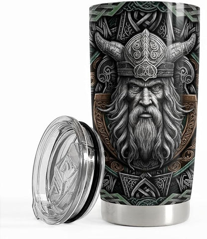 Viking Cup Tumbler 20oz Viking Gifts for Men Vikings Stainless Steel Insulated Tumblers Coffee Travel Mug Gift for Birthday Christmas