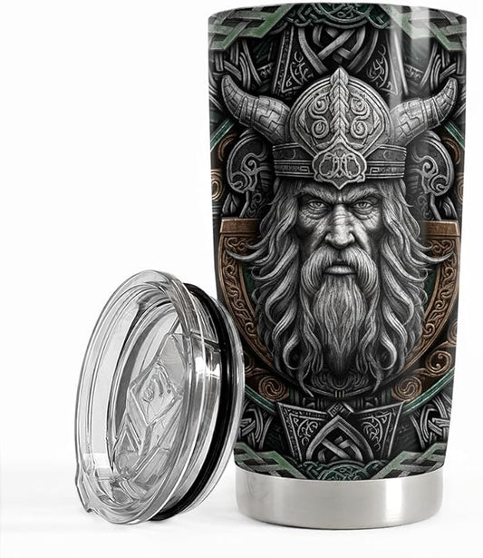 Viking Cup Tumbler 20oz Viking Gifts for Men Vikings Stainless Steel Insulated Tumblers Coffee Travel Mug Gift for Birthday Christmas
