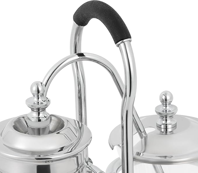 Family Balance Siphon Syphon Coffee Maker Siphon Brewer, Elegant Retro-Style Design Sliver (Sliver 1)