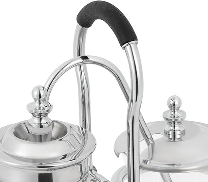 Family Balance Siphon Syphon Coffee Maker Siphon Brewer, Elegant Retro-Style Design Sliver (Sliver 1)