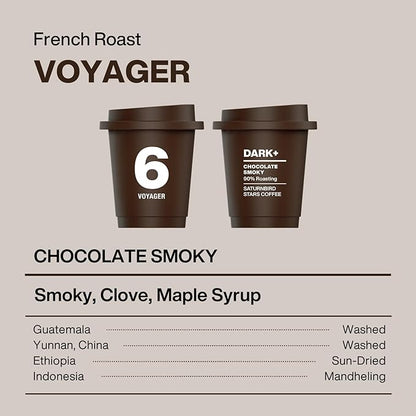 SATURNBIRD Coffee Instant Cold Brew, French Roast, Bold & Intense Blend of 100% Specialty Arabica, Enjoy Hot or Cold, Freeze Dried Iced Coffee, 24 Single Servings for Home, Travel, Office (NO.6)