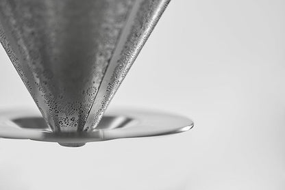 ATHIA Reusable Coffee Filter, Stainless Steel Pour Over Dripper with Laser-etched Mesh Cone, Eco-Friendly Paperless Design, Fits Most Mugs, Carafes & Hario brewers (Silver, Flower Carving)