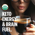 Load image into Gallery viewer, VitaCup Organic Genius Keto Coffee Pods, Increase Energy &amp; Focus w/MCT Oil, Turmeric, B Vitamins, D3, Medium Dark Roast, Bold, Smooth, Single Serve Pod Compatible w/Keurig K-Cup Brewers, 24 Ct