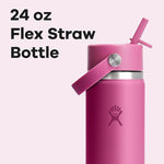Load image into Gallery viewer, Hydro Flask Water Bottle - Insulated Stainless Steel - Wide Mouth Flex Straw Lid, Non Spill, Leakproof and Refillable in 24 Oz Reef Pink
