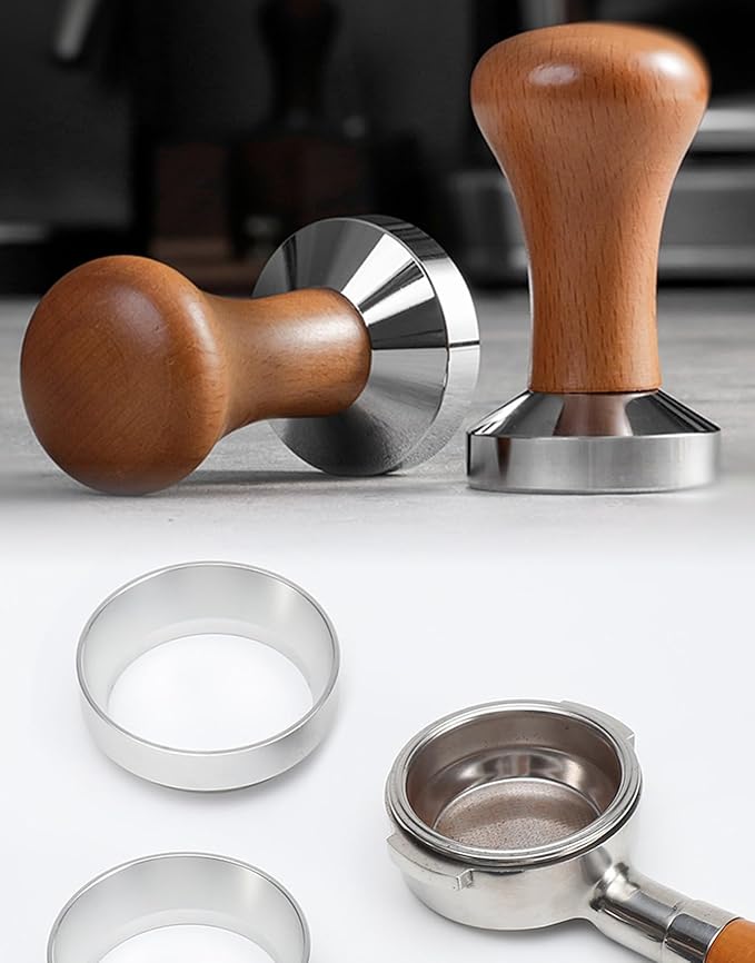 51mm Espresso Tamper-Premium Barista Coffee Tamper Coffee Tamper Classic Series Stainless Steel Espresso Tamper Coffee Press Tool Tamper Espresso Handle Solid Wood 51mm Espresso Dosing Funnel