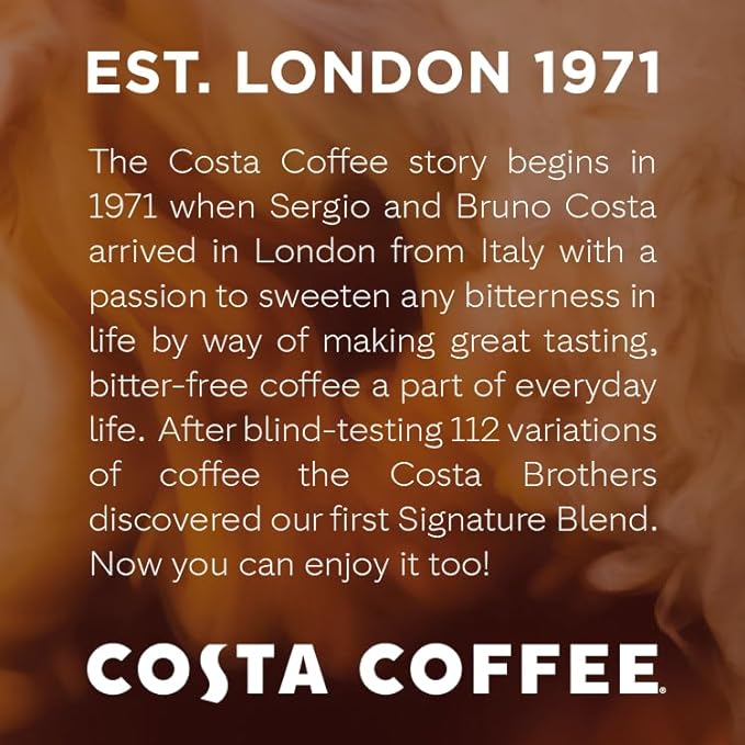 Costa Coffee Ground Coffee, Signature Blend Medium Roast, 12oz each, Rainforest Alliance Certified
