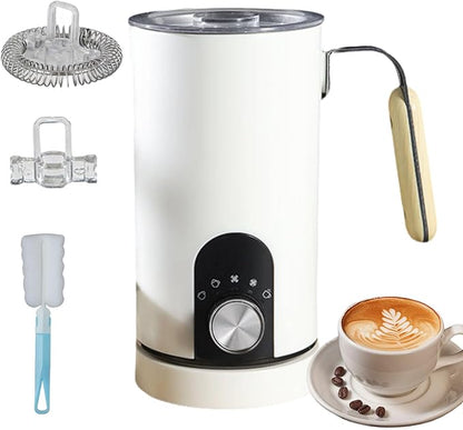 Milk frothing machine，Automatic milk frother，Electric for Hot & Cold Froth, Froth Or Heat Milk，Multifunctional milk frother，Automatic off & Easy Cleaning, Silent Operation (White)