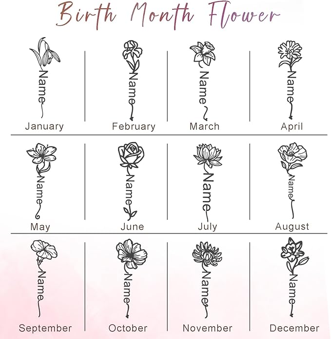 ThermoThrill Ships Next Day, Personalized 40 Oz Tumbler with Handle and Straw Custom Tumbler with Text Stainless Steel Mug Birthday Gifts for Women (3.Personalized with Birth Flower, 40OZ)