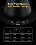 Load image into Gallery viewer, Cocinare FLOW B9 Gooseneck Electric Kettle, Precise Temperature Control for Pour-Over Coffee &amp; Tea Brewing, Stainless Steel Interior, Rapid Heating for Boiling Water, 1500W/0.9L Matte Black