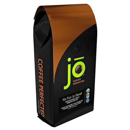 NO FUN JO DECAF: 10 oz, Organic Decaf Ground Coffee, Swiss Water Process, Fair Trade Certified, Medium Dark Roast, 100% Arabica Coffee, USDA Certified Organic, Chemical & Gluten Free by Jo Coffee®