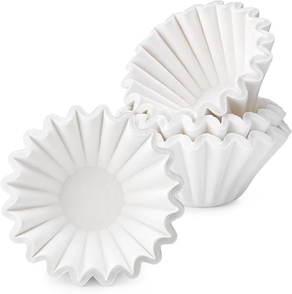 Segarty 1-2 Cup Basket Paper Coffee Filters Disposable, 100pcs 6.1in White Paper Filter Pour Over Maker Basket Dripper for Office Cafeteria, Coffee Bar & Pot Liners Accessory for Commercial Household