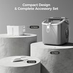 Load image into Gallery viewer, Crzoe Countertop Ice Maker Machine with Handle,26Lbs/24H,9 Cubes Ready in 6 Mins,Self-Cleaning Function with Ice Scoop and Basket for Home/Office(Grey)
