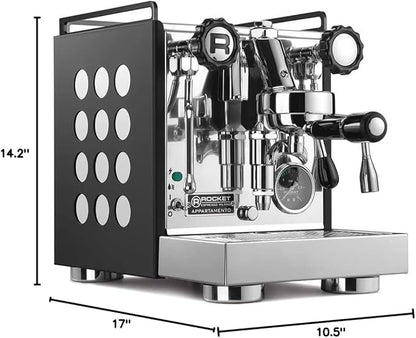 Rocket Espresso Appartamento Nera Espresso Machine and Eureka Mignon Notte Grinder Bundle (White)