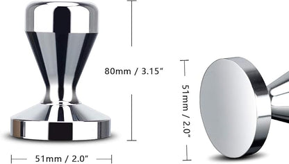 BlueSnail Stainless Steel Coffee Tamper Barista Espresso Tamper 51mm Base Coffee Bean Press