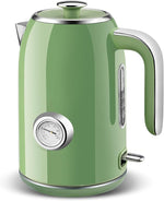 Load image into Gallery viewer, Pukomc Electric Kettle,1.7L Stainless Steel Electric tea kettle with Temperature Gauge, Fast Boiling, Auto Shut - off, BPA - Free, Boil - Dry Protection, (Retro Green)